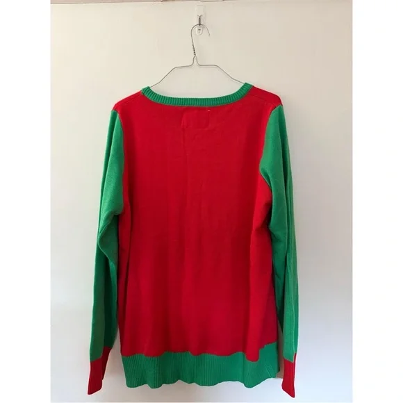 Tipsy Elves Meowy Christmas Adorable Kitten in a Wreath Holiday Pullover Sweater - Picture 3 of 14